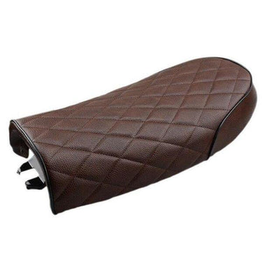 Selle moto scrambler marron capitonnée